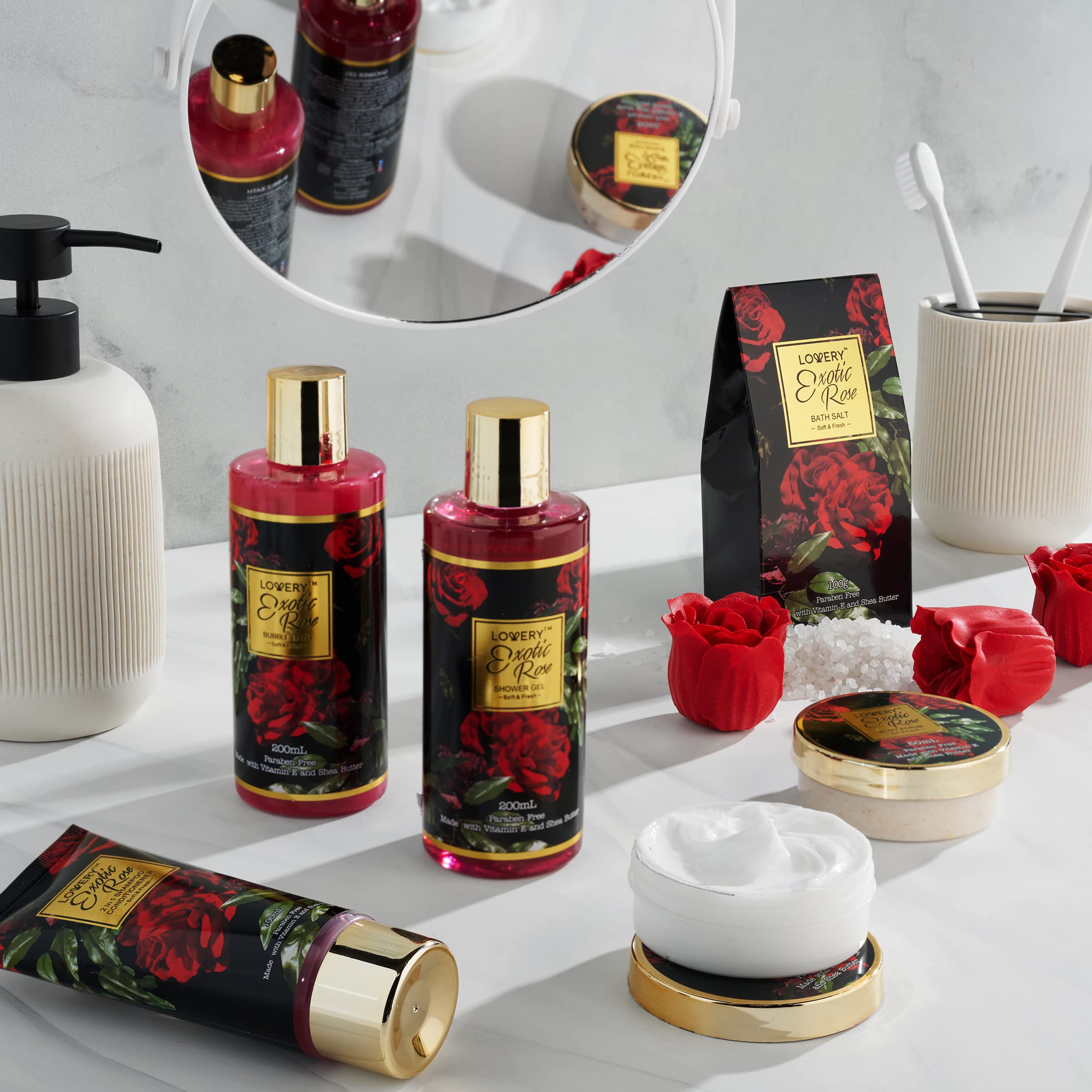Lovery rose petals soap petals highlighting natural fragrance during bathing
