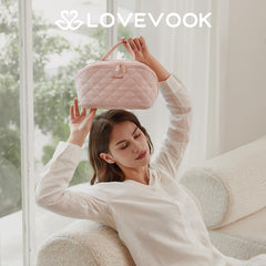 LOVEVOOK puffer fabric cosmetic bag with waterproof, crush-resistant padding