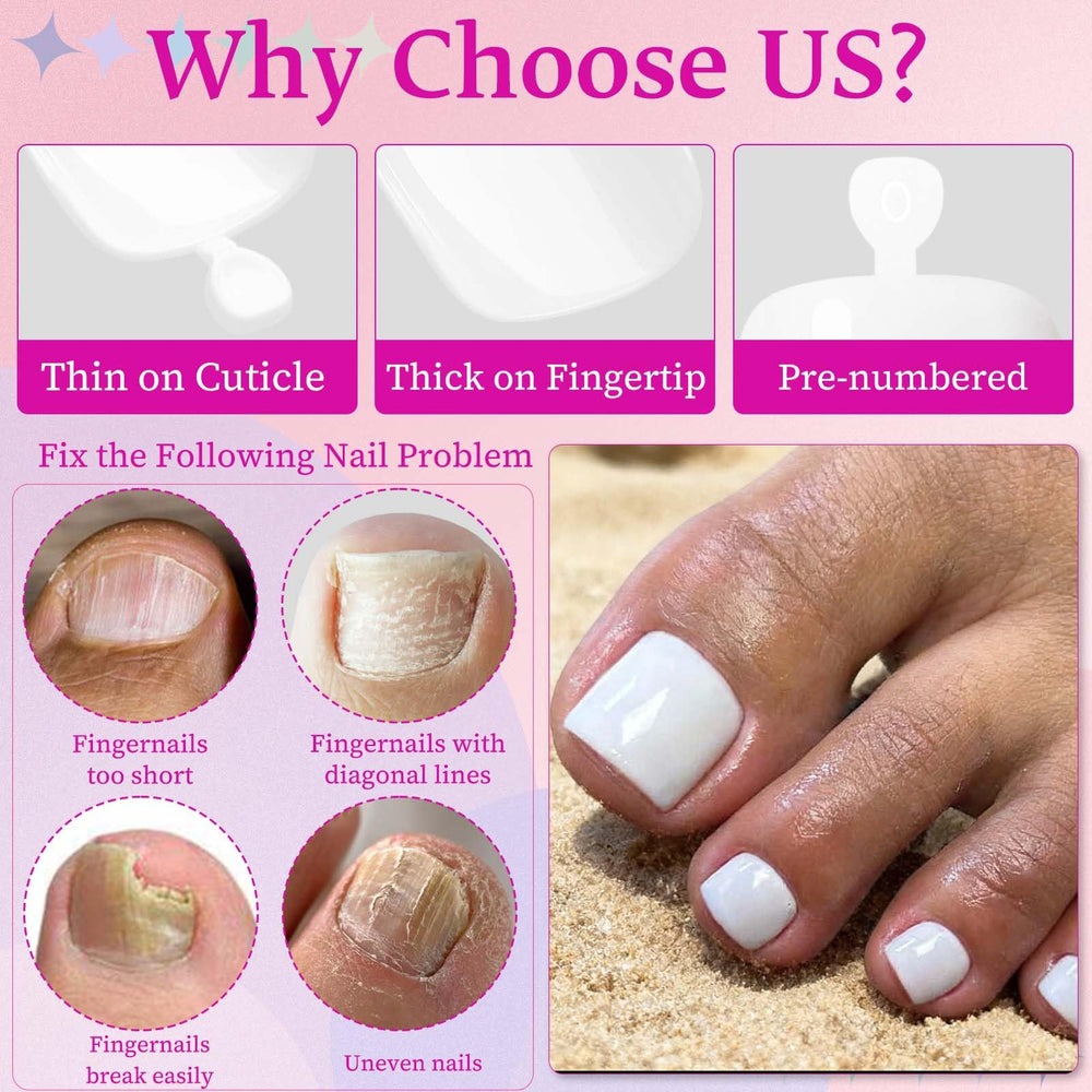 LoveOurHome adhesive tabs enable easy, residue-free toe nail applications.