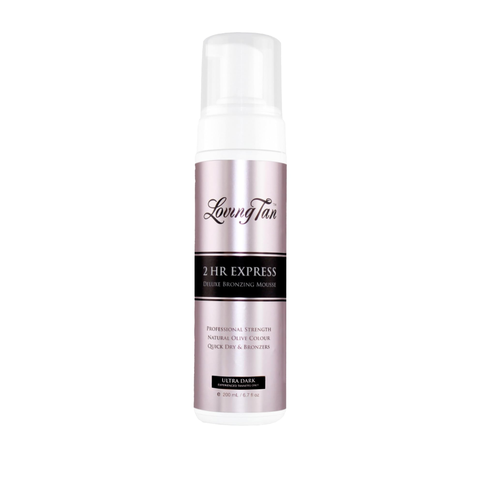Loving Tan 2 HR Express bottle with instant color guide for streak-free application