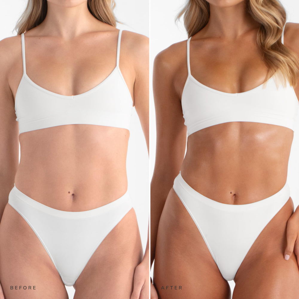 Loving Tan 2 Hr Express lotion close-up highlights hydrating, skin-nourishing formula.
