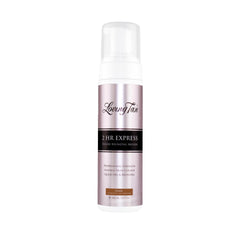 Loving Tan 2 HR Express mousse bottle with instant color guide for quick, streak-free glow