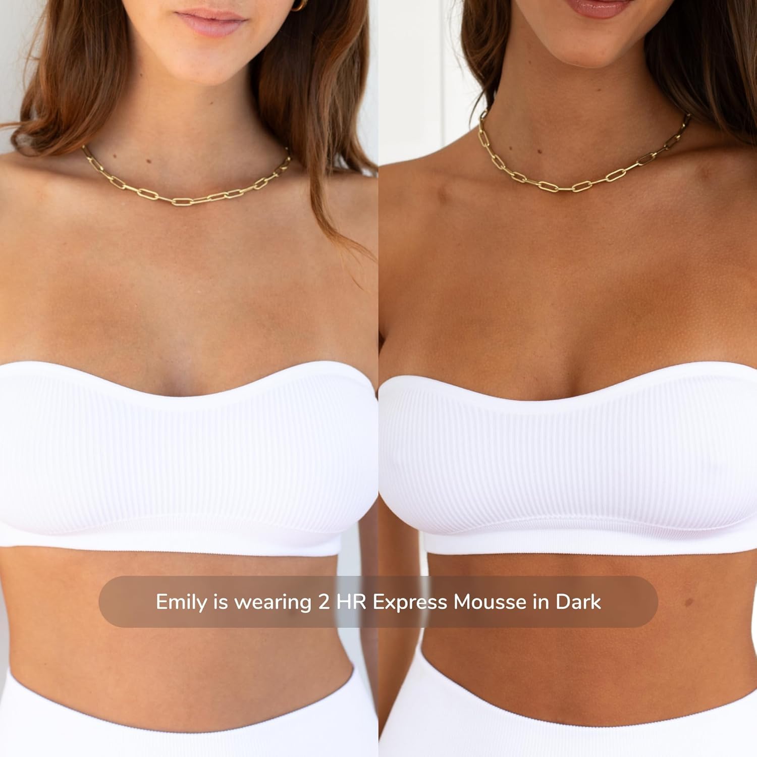 Loving Tan 2 HR Express mousse colour guide rinses off after 2 hours to reveal natural shade.