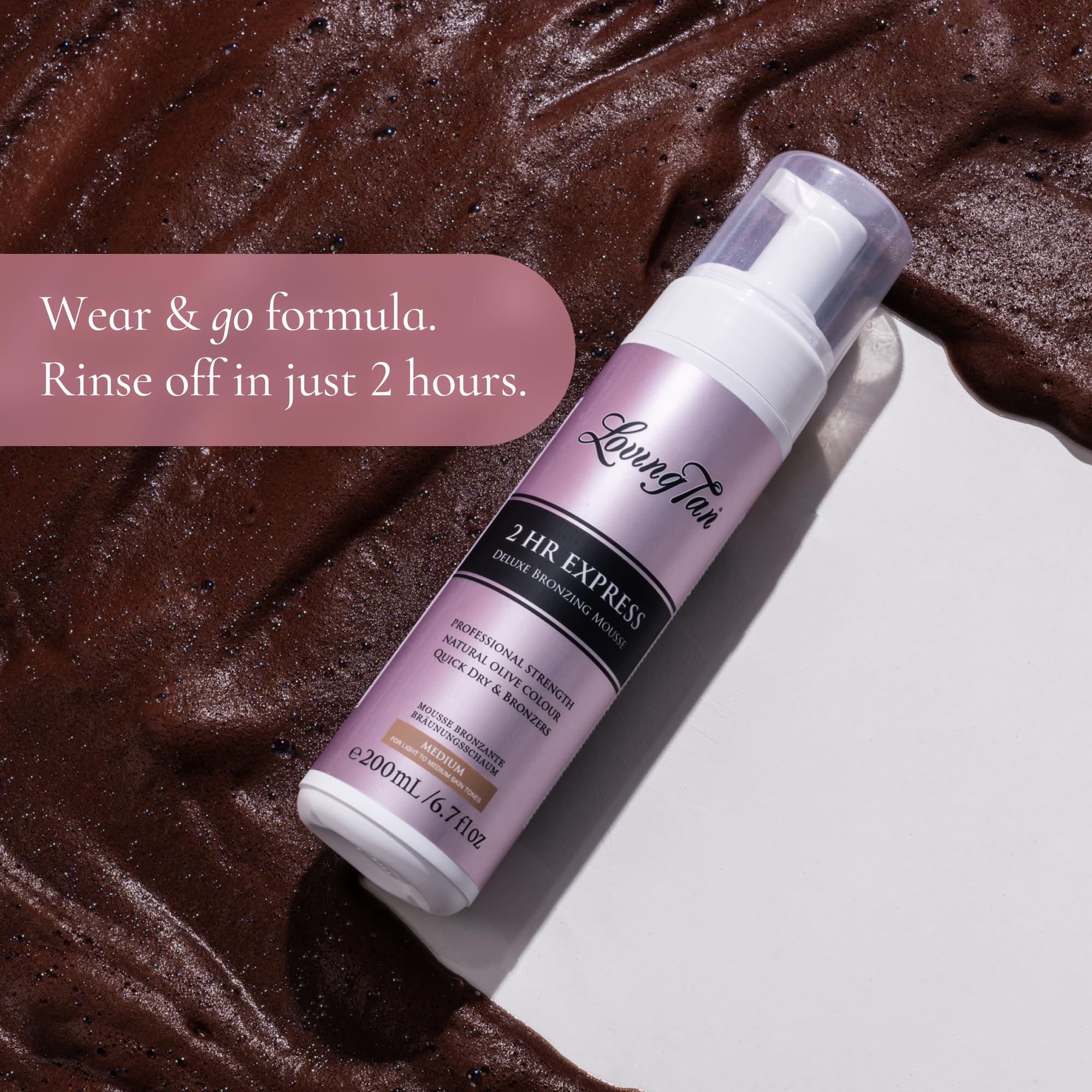 Loving Tan mousse applied to arm showing even coverage