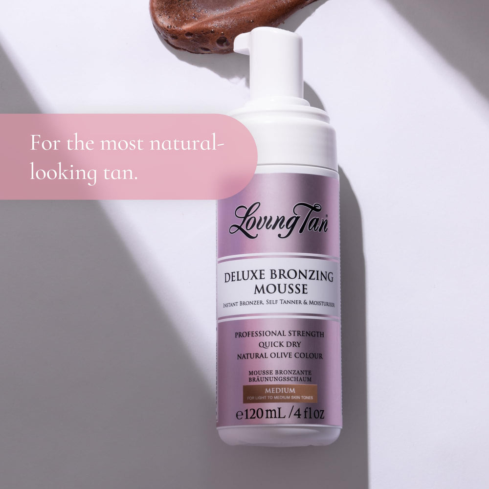 Loving Tan Deluxe 24 hour color development previews deeper shade after rinse