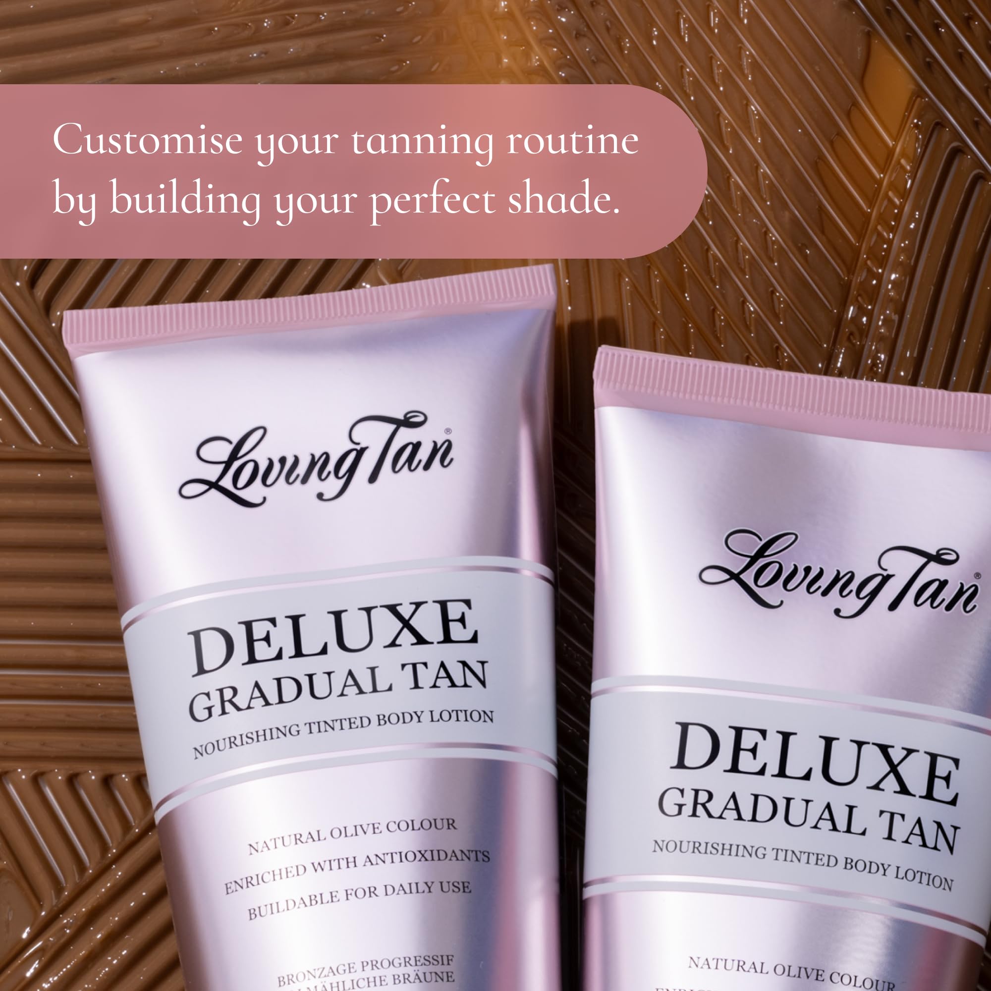 Loving Tan Deluxe Gradual Tan Lotion fast-drying formula leaves no sticky residue.