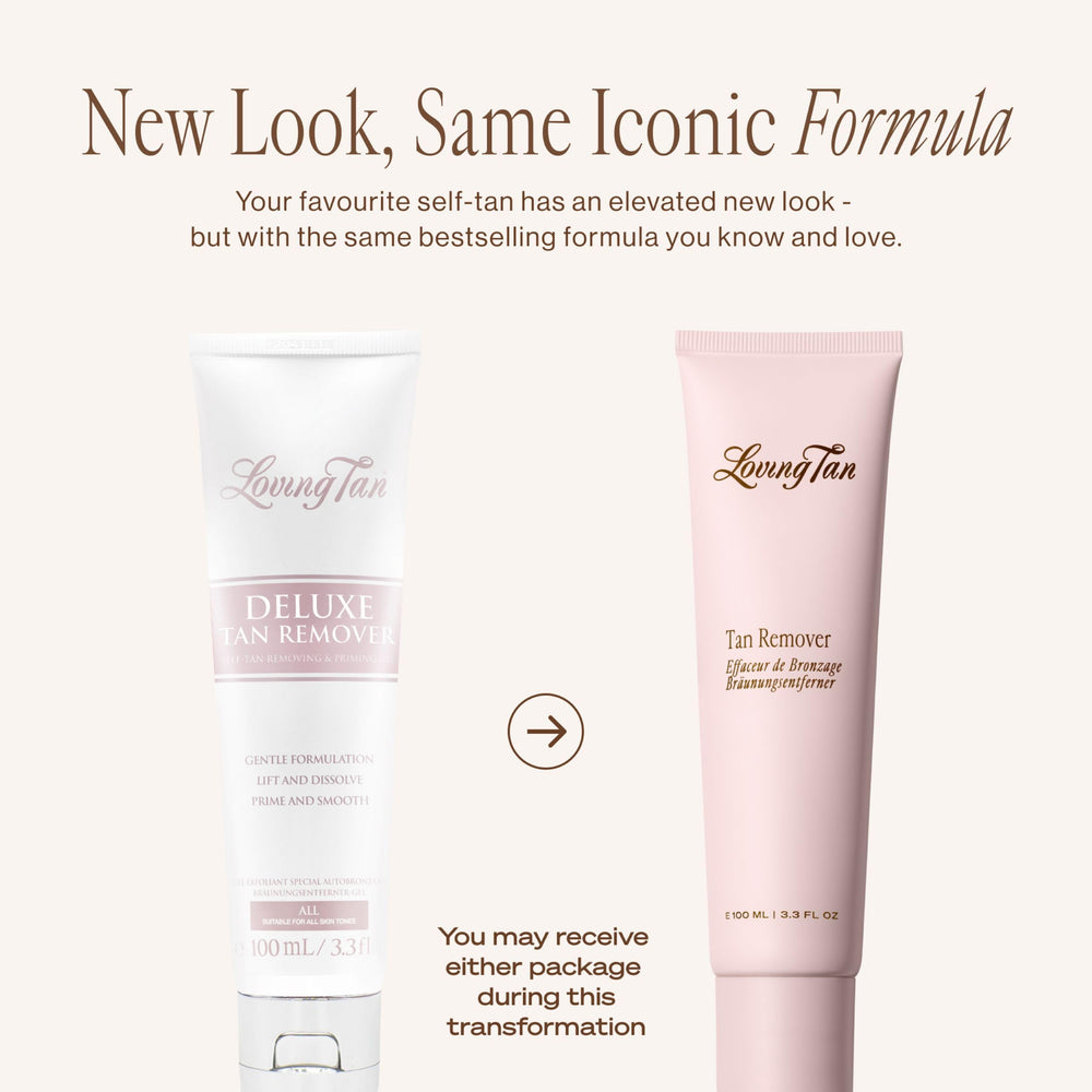 Loving Tan Deluxe Tan Remover Gel close-up highlighting gentle formula