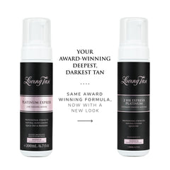 Loving Tan Platinum 2 HR Express foam demonstrates quick-dry texture for easy application