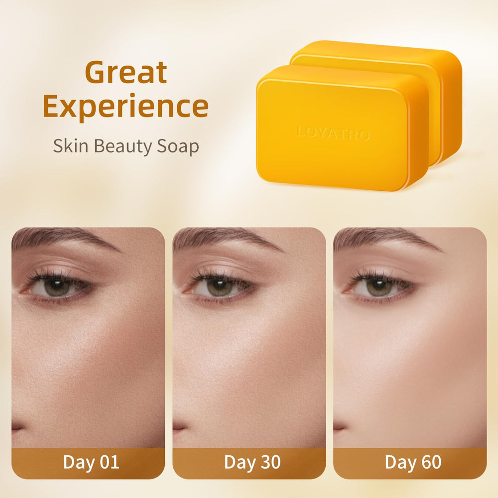 Close-up of LOYATRO soap texture with creamy foam for gentle cleansing