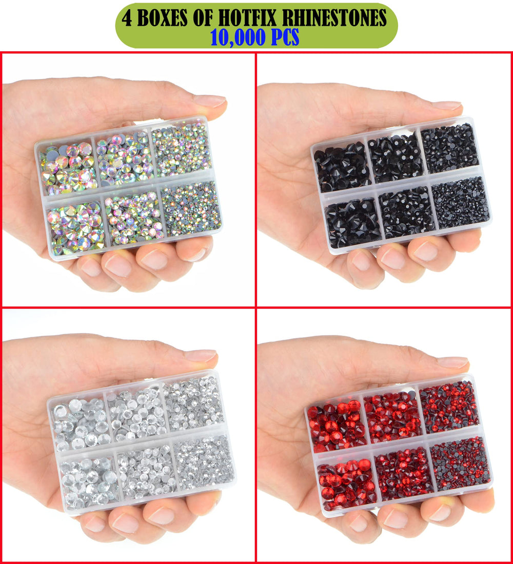 Piedras LPBeads hotfix rojo AB para efectos vibrantes en uñas y prendas.