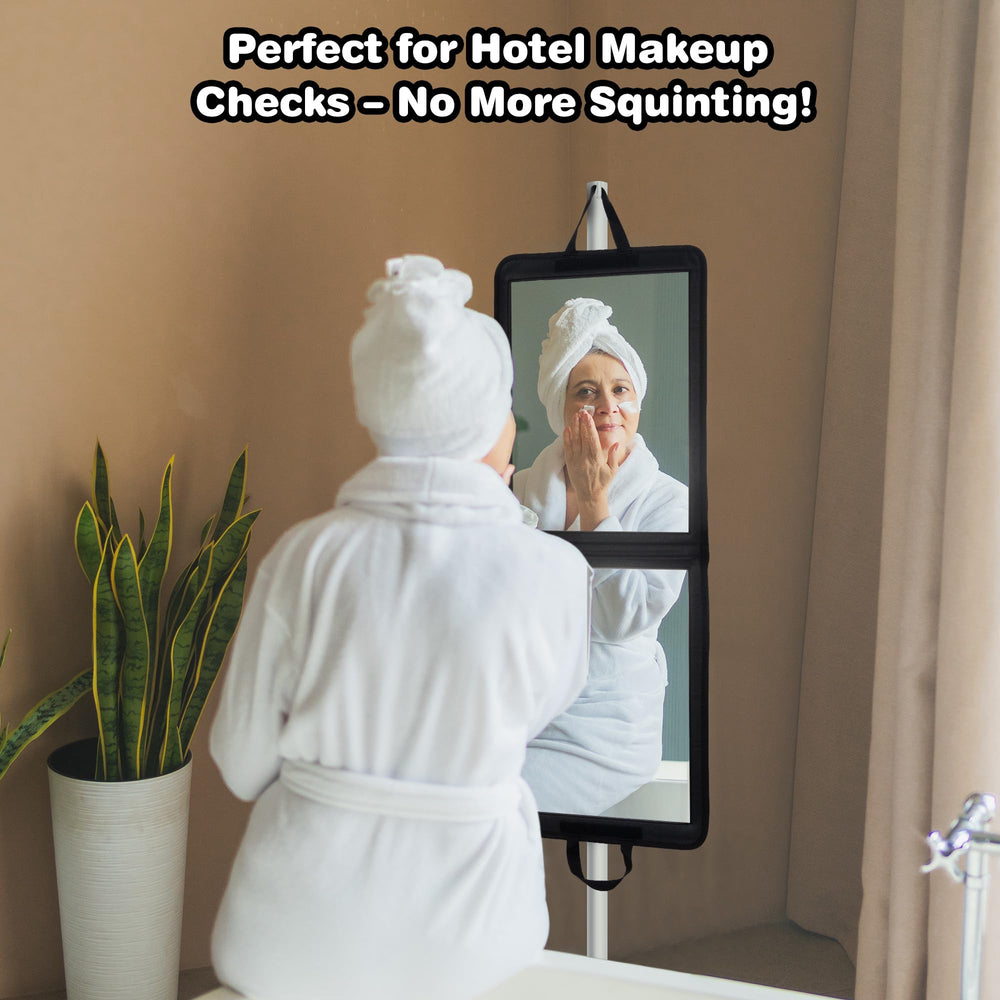 LPHUMEX crystal-clear shatterproof mirror preserves accurate reflections during travel.