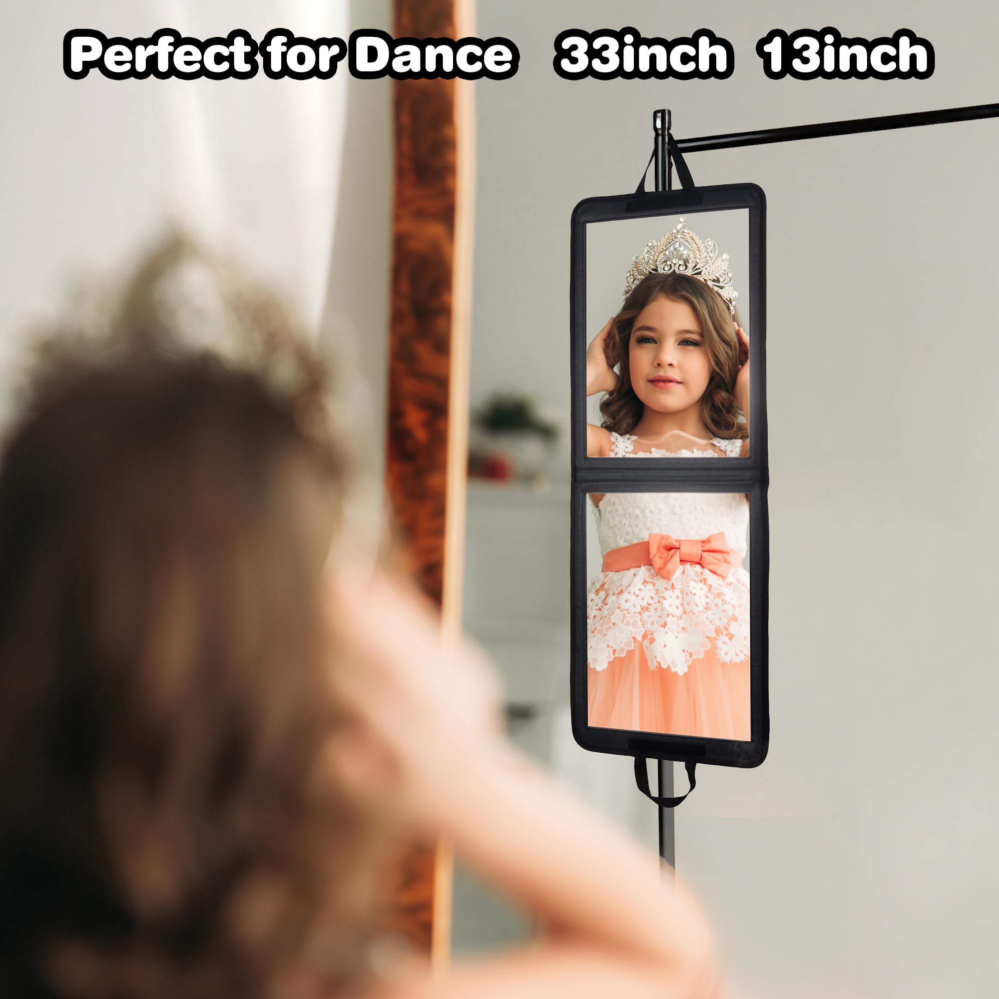LPHUMEX hanging mirror attaches to doors or racks for backstage viewing.