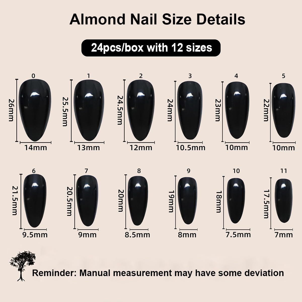 LPOODDNU ABS durable artificial nails, medium size set for versatile styling.