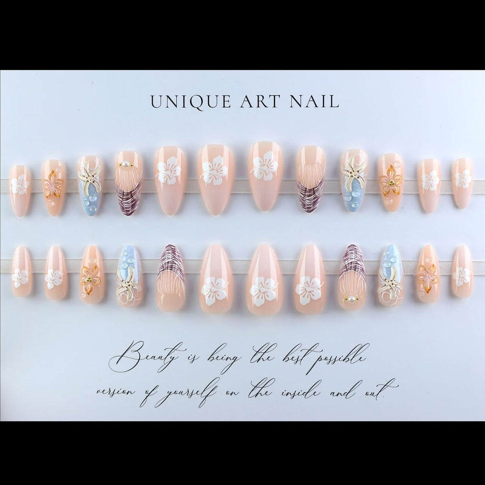 LPOODDNU ABS material almond nails provide durable, lightweight wear