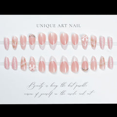 LPOODDNU glossy reusable false nails with jelly glue tabs