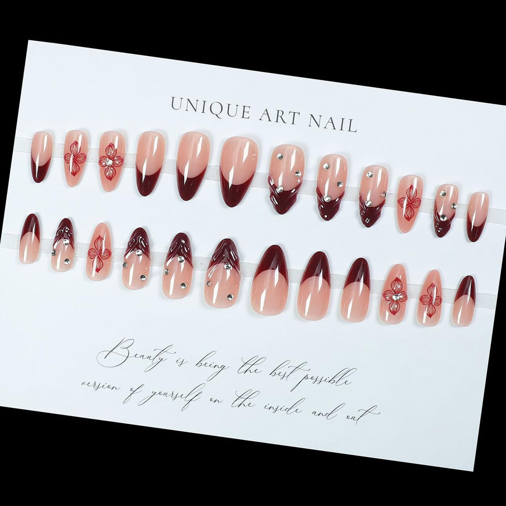 LPOODDNU medium almond nails fit a range of finger sizes