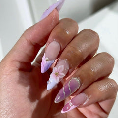LPOODDNU almond nails with pearl designs for elegant wedding or date-night looks.