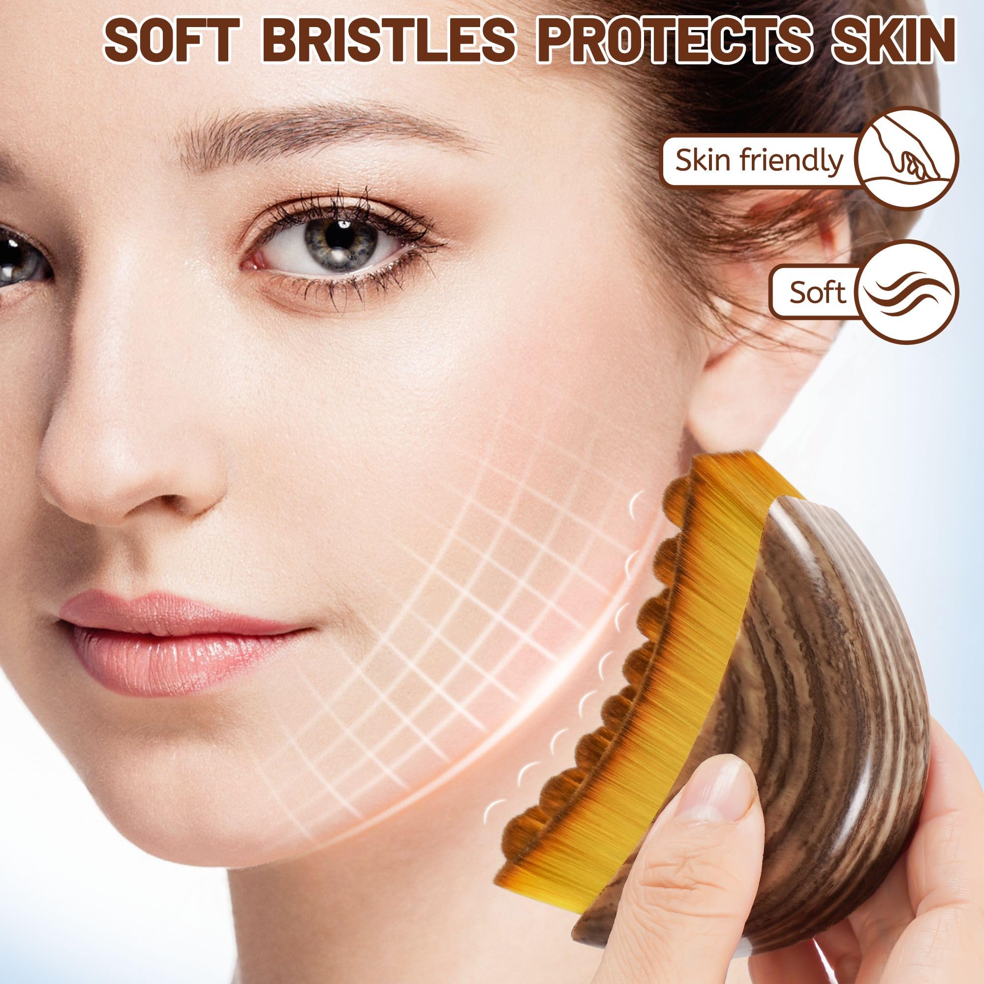 LPZXH Lymphatic Contour Brush rinse-ready surface for quick cleanup after use.