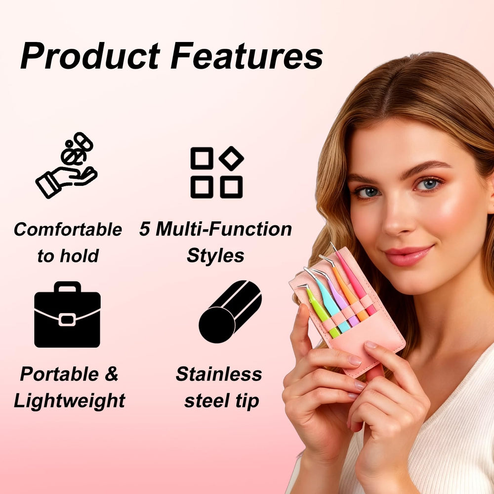LQOQA 90-degree eyelash tweezer enables precise volume lash application and control