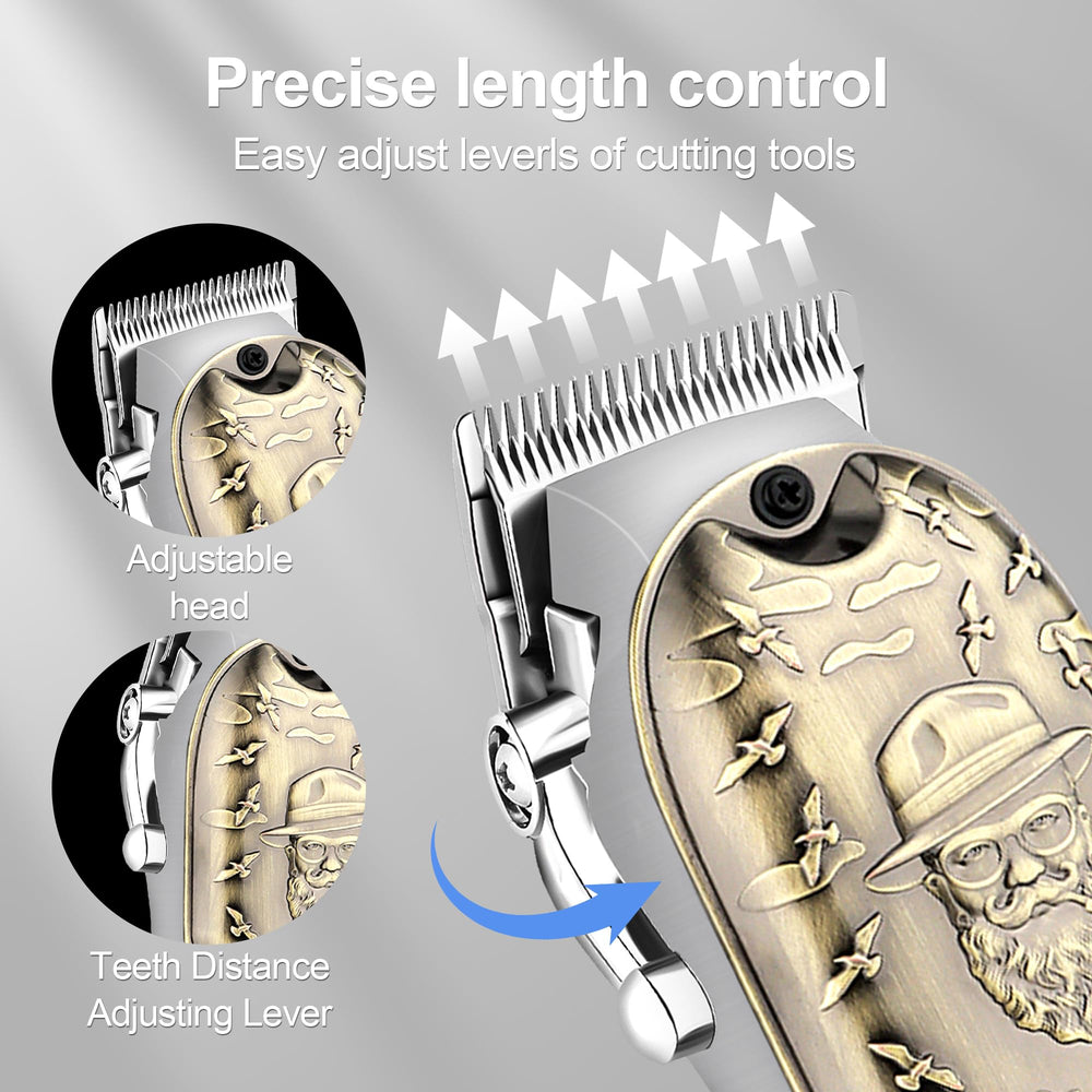 LQT beard trimmer with four guide combs for precise trimming