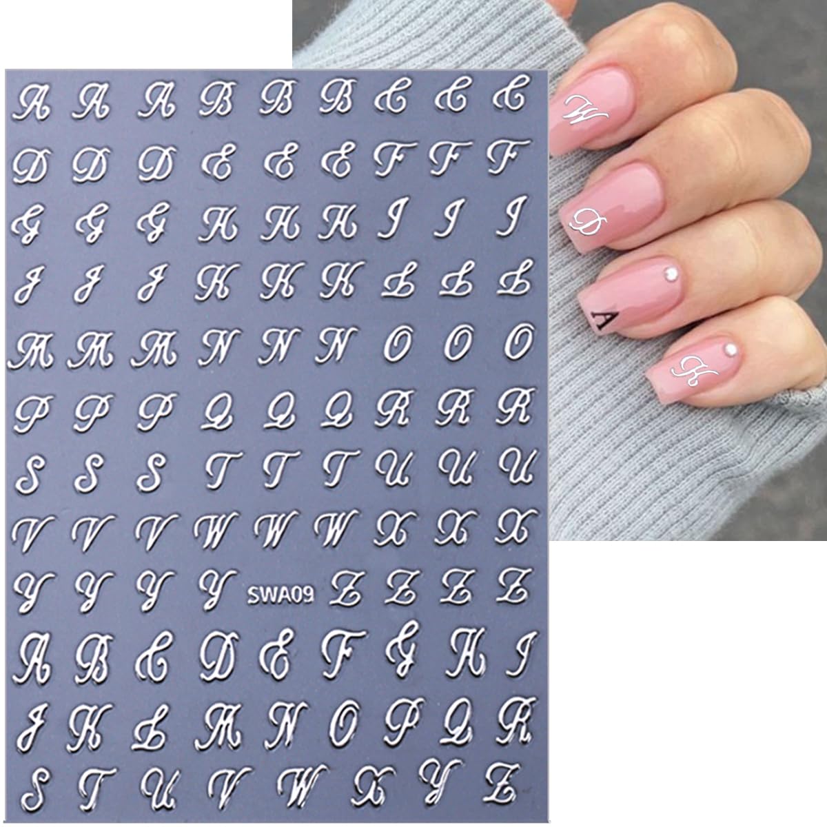 LRKNNO letras en uñas para gel, ideal para personalizar.