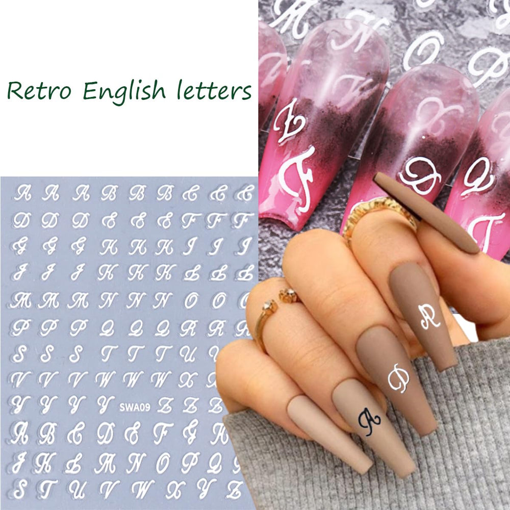 LRKNNO decoración de uñas con letras, ideal para hacer en casa.