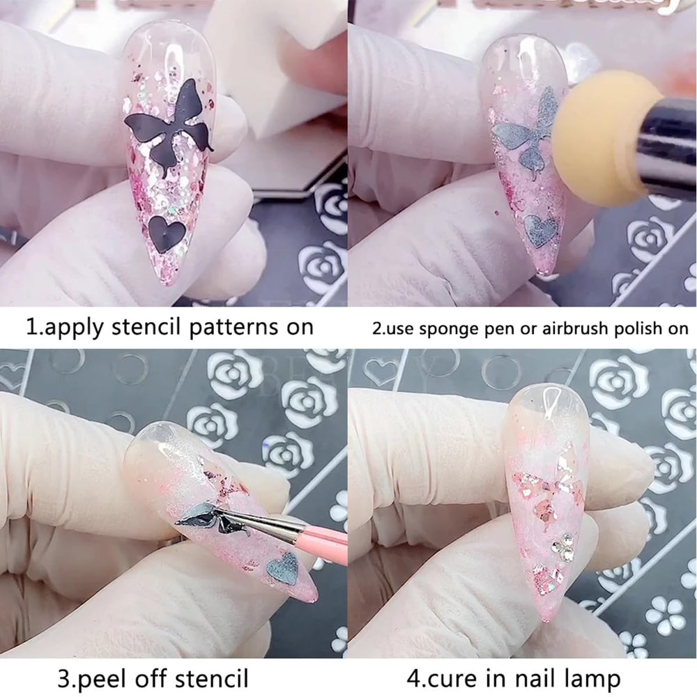  LRKNNO estencil de uñas para diseños creativos en casa