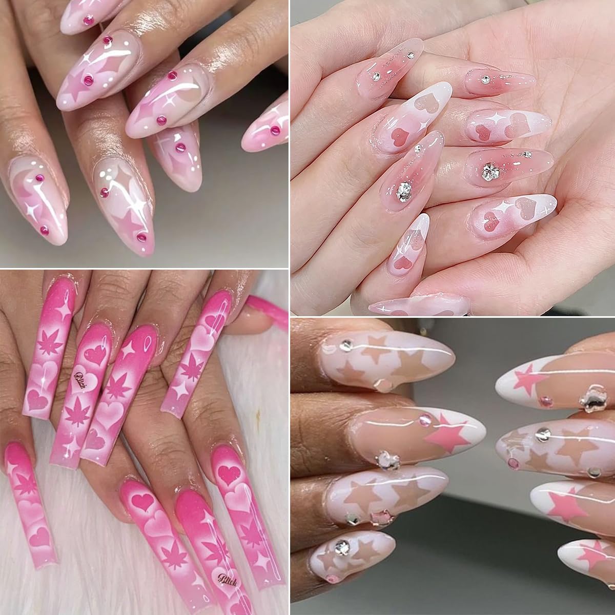  LRKNNO estencil de uñas con llama para acentos llamativos