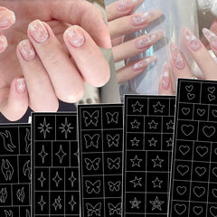  LRKNNO estencil de uñas con mariposas para un look delicado y romántico