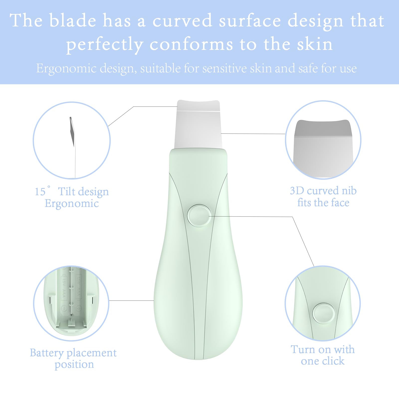 LRUFOB Skin Scrubber focuses on the nose area for stubborn blackheads.