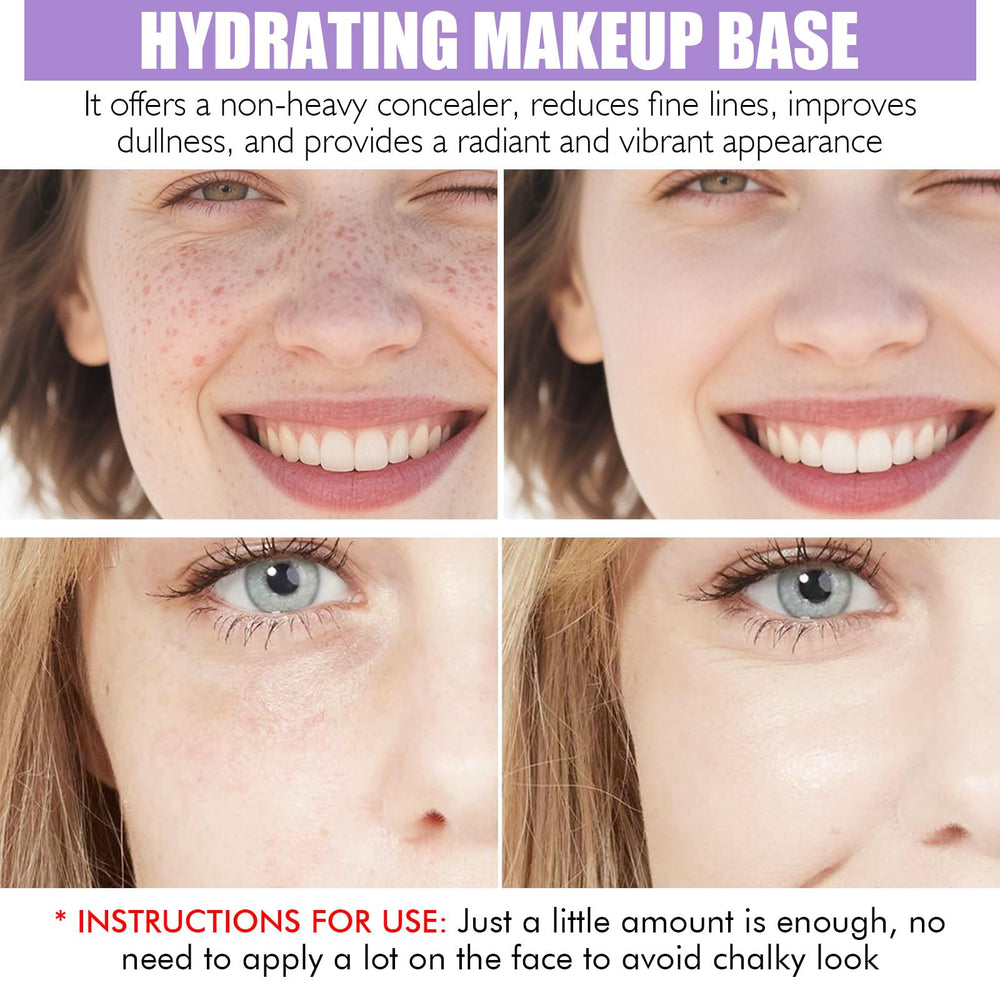 LSxia 3-in-1 primer option #01 purple pink neutralizes dull tones for a balanced skin look.