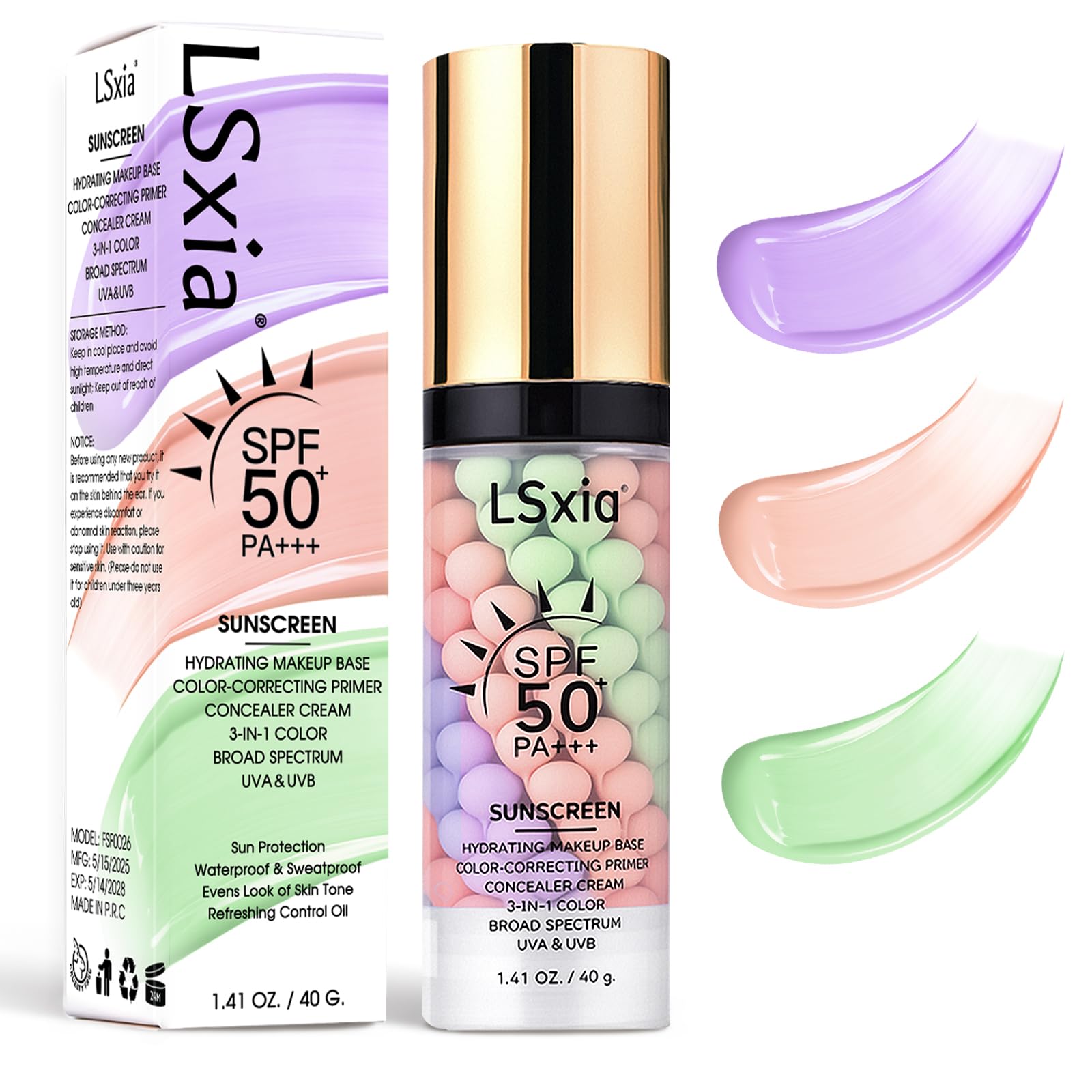 LSxia 3 In 1 Primer packaging shows a compact tube for quick priming.