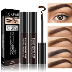 LSxia peel-off eyebrow gel set dark brown for long-lasting natural brows.