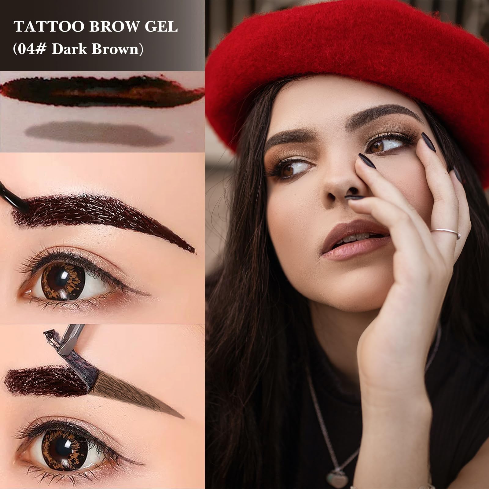 LSxia peel-off eyebrow gel set light brown for soft definition.