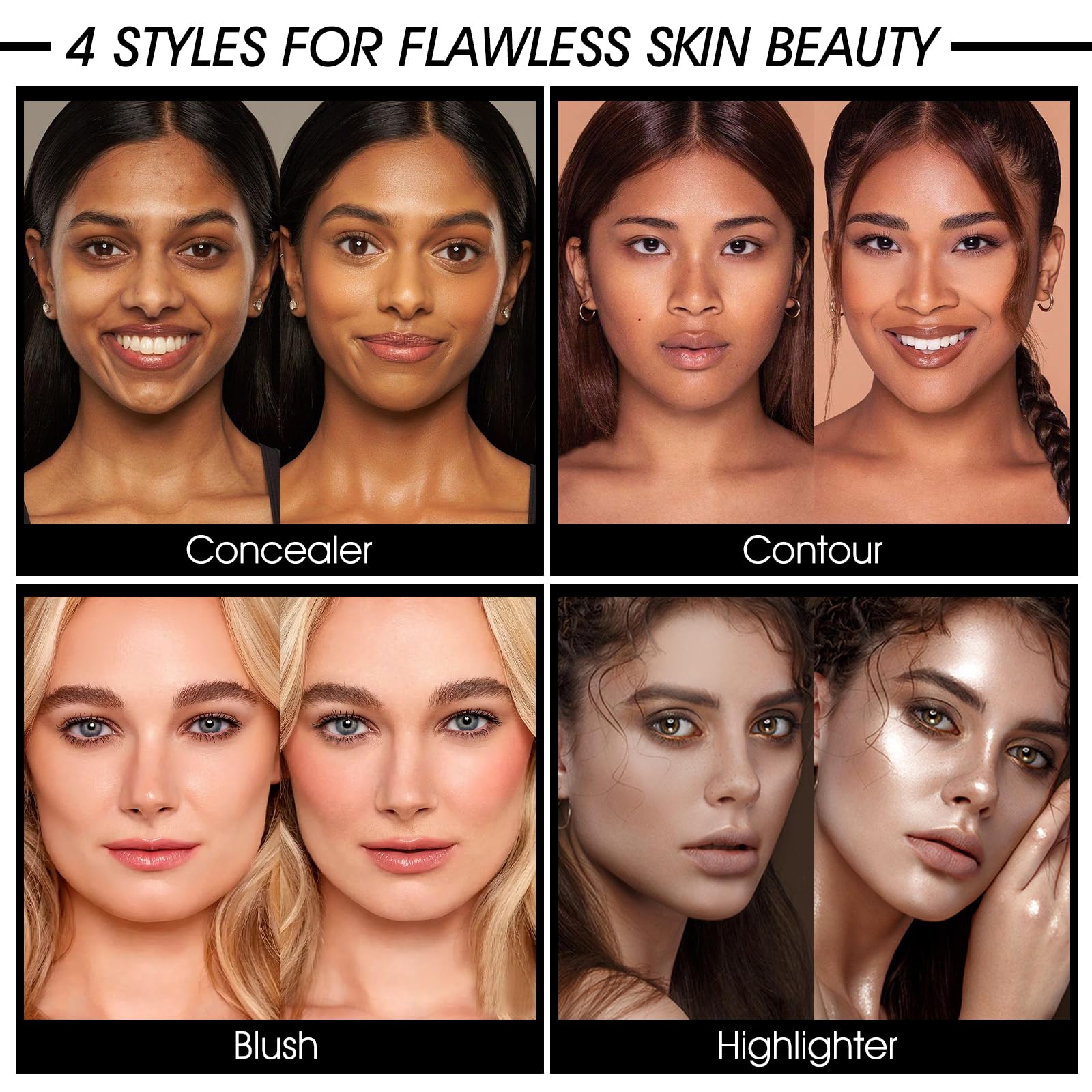 LSxia soft makeup brush with palette for precise, painless application