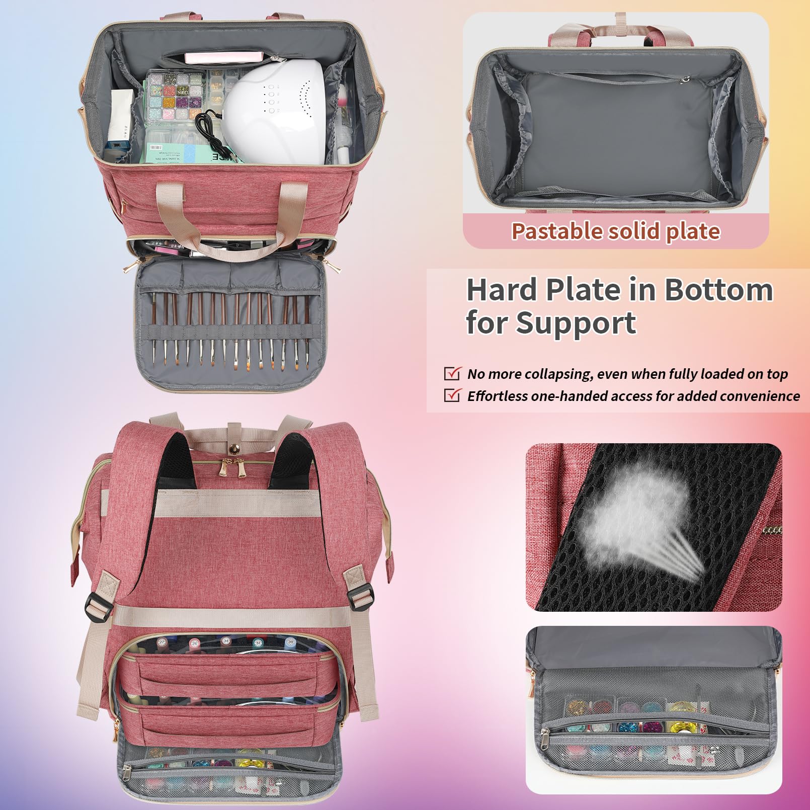 LTINVECK detachable nail kit storage keeps bottles secure