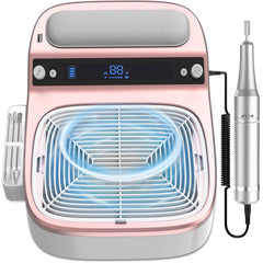 LUBEJR 2-in-1 nail dust collector and drill front view, compact for home salons.