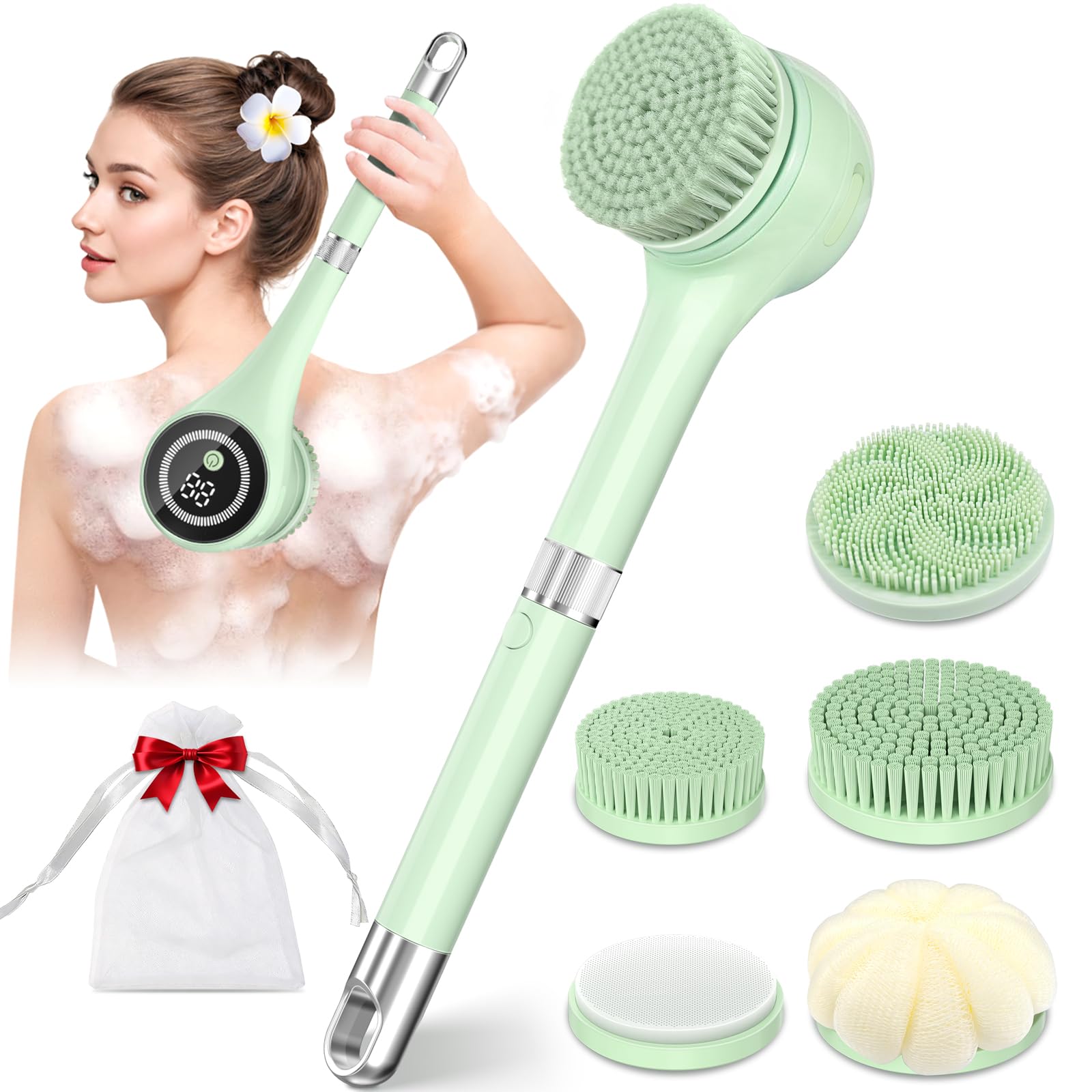 LUBEJR Electric Body Brush main unit for deep cleansing in the shower.