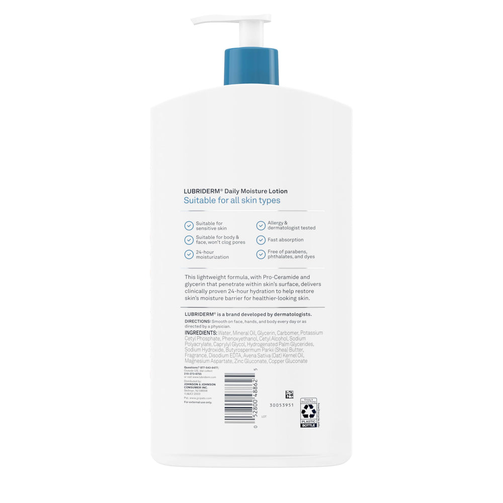 Dermatologist-tested Lubriderm labeling for sensitive skin