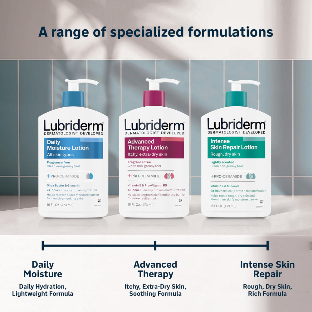 Lubriderm con glicerina ayuda a recuperar la barrera e hidratación de la piel.