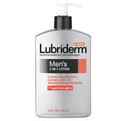 Lubriderm Light Fragrance 400 ml bottle for daily moisturizing and post-shave care.