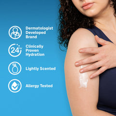 Lubriderm, uso diario en rostro, cuello y cuerpo, ayuda a mantener humedad.