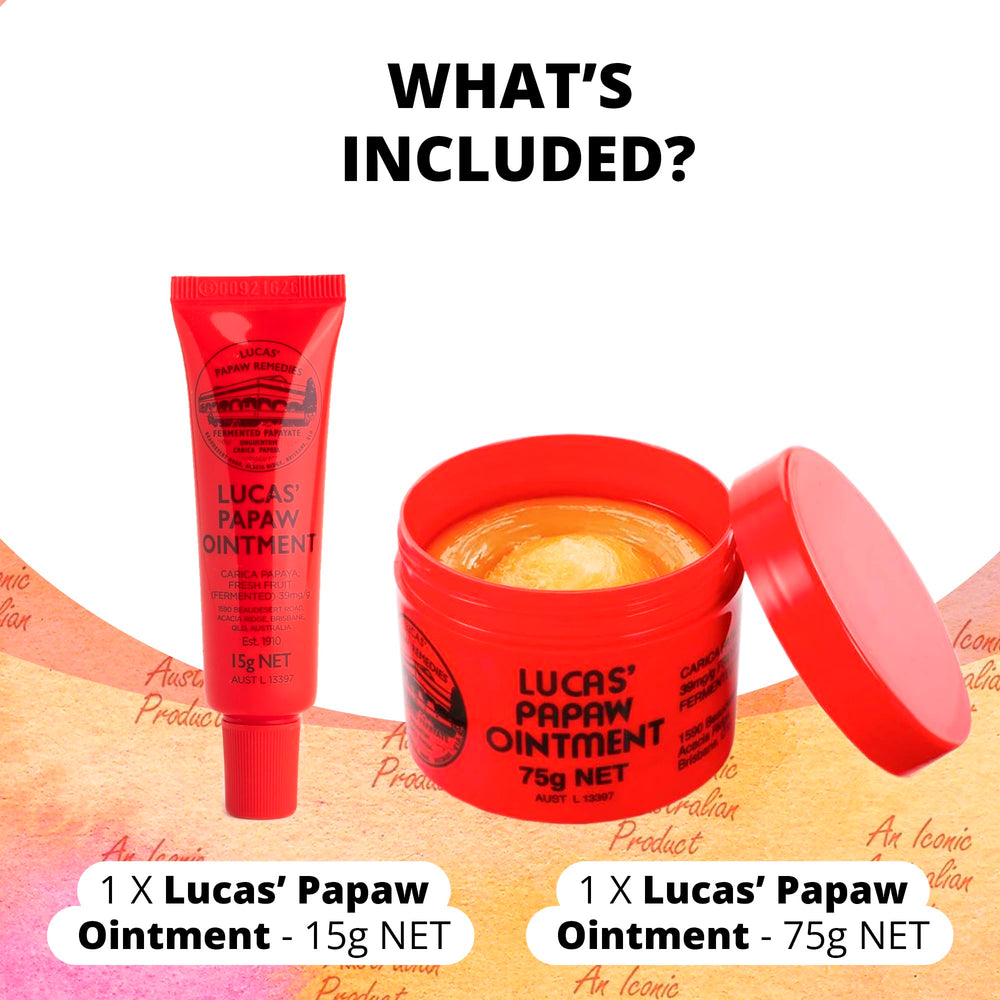 Lucas Papaw lip ointment 15g travel tin for on-the-go moisture
