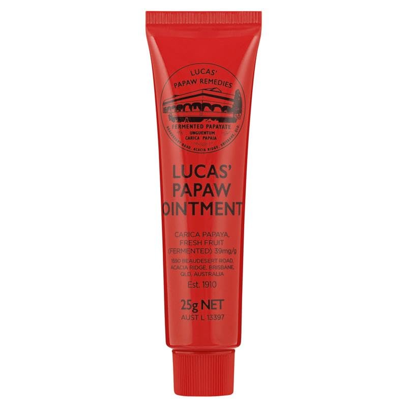 Lucas Papaw Ointment compact 25g tube ideal for travel.