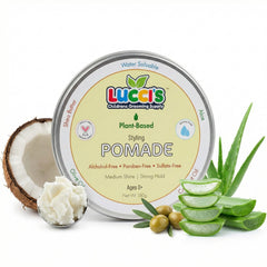Gel Lucci’s para cabello de bebé, envase de 5 oz, fijación media y seguro.