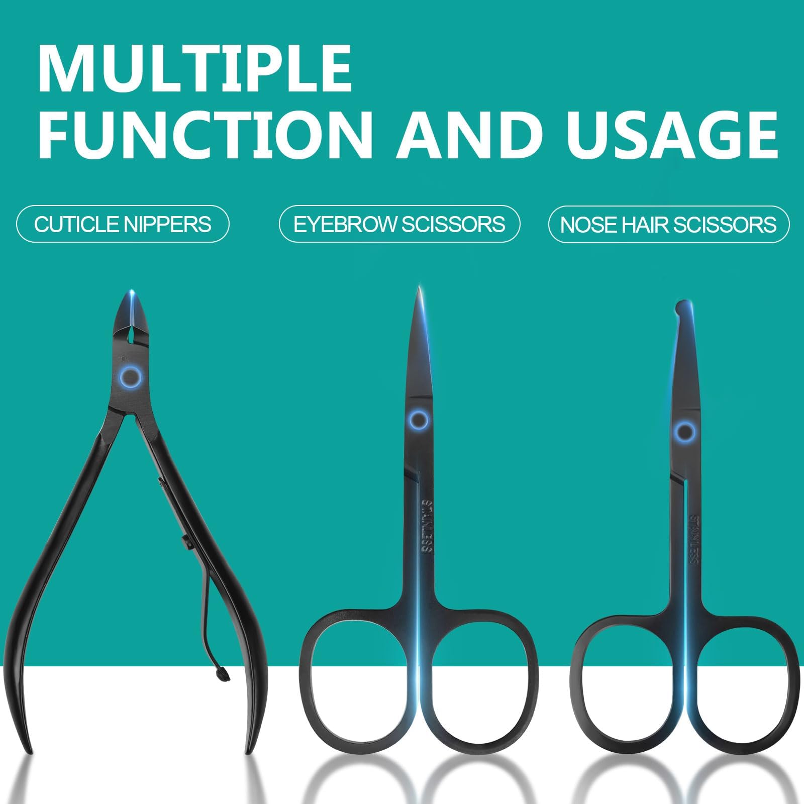 LUCK AROUND compact set for fingernail and toenail care, versatile 26-in-1 kit.