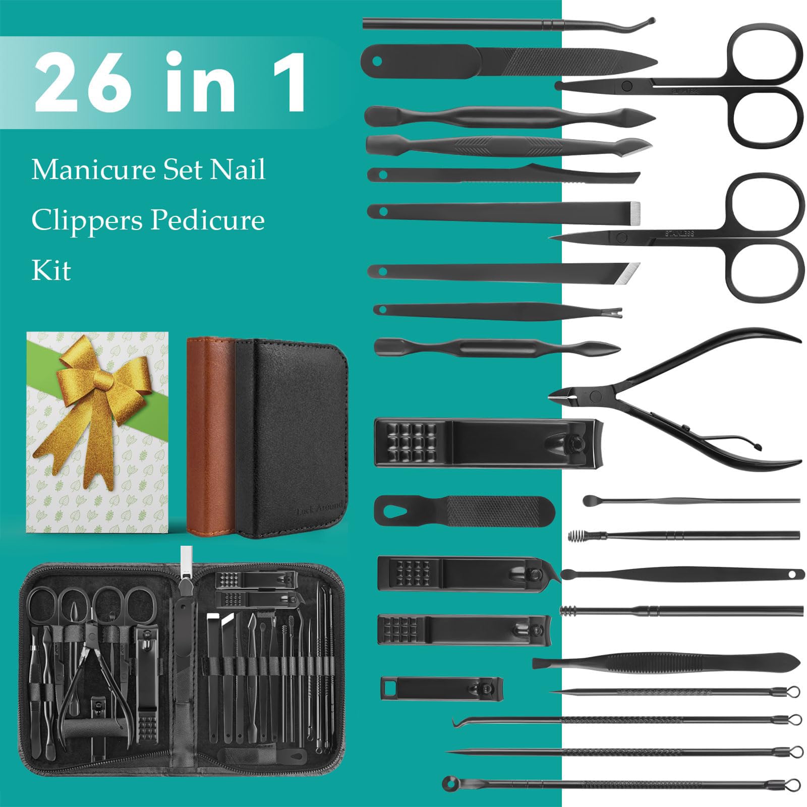 LUCK AROUND premium stainless steel clipper, precision cutting for nails.