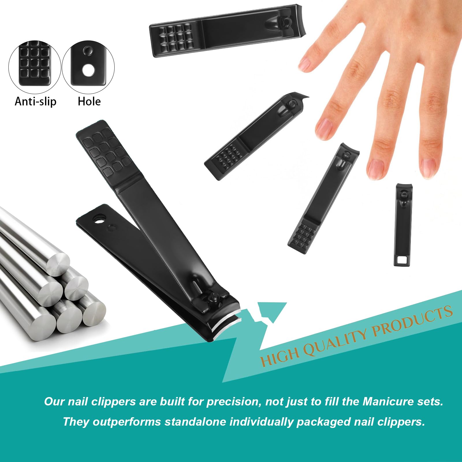 LUCK AROUND rust-resistant finish on tools, smooth texture reduces fingerprint marks.