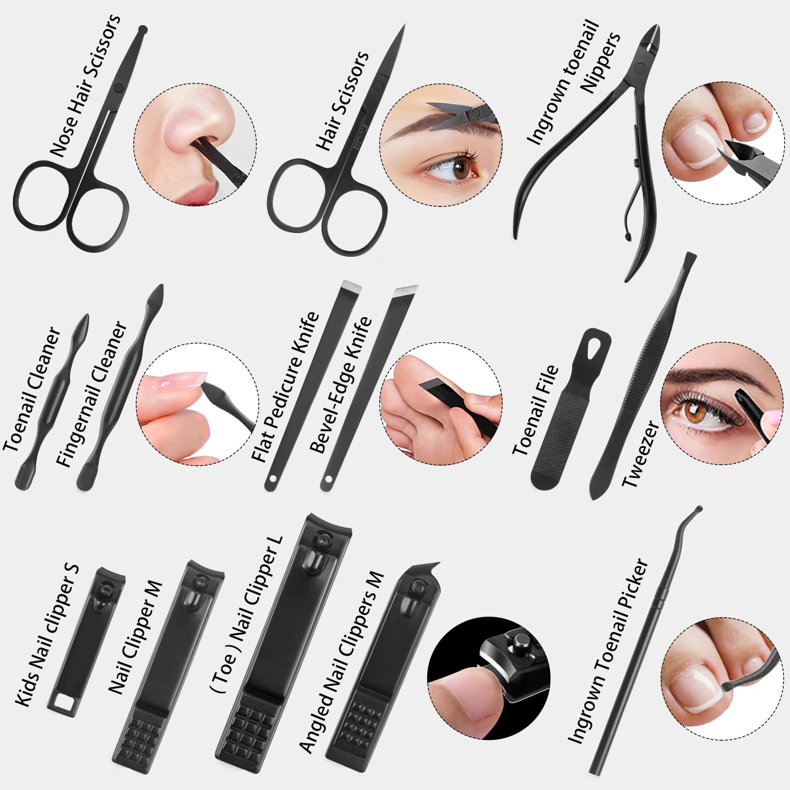 LUCK AROUND travel-friendly manicure kit, compact size fits in daily bag.