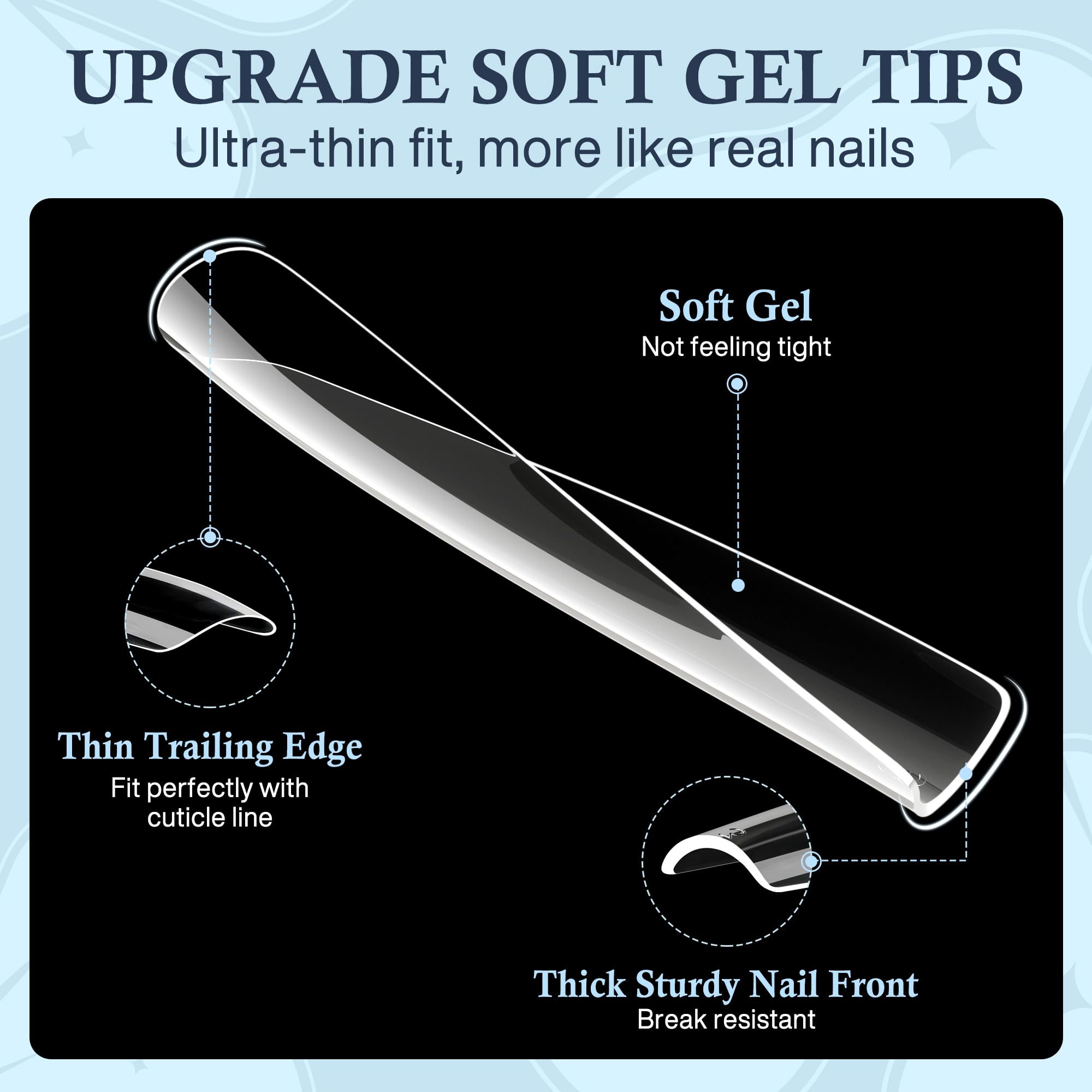 Luckyfairy 120 tips across 12 sizes for precise fit on diverse nail shapes.